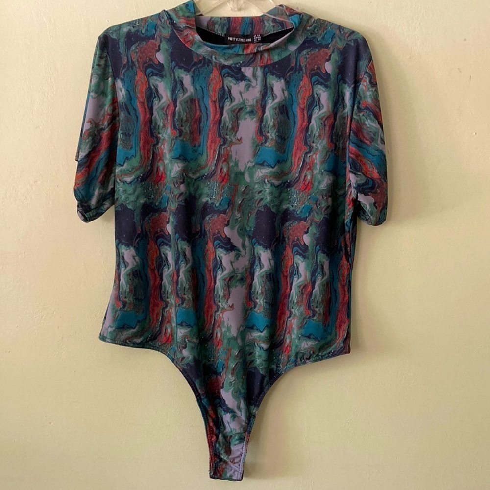 Pretty little things bodysuit size 20 New short sleeves high neck casual